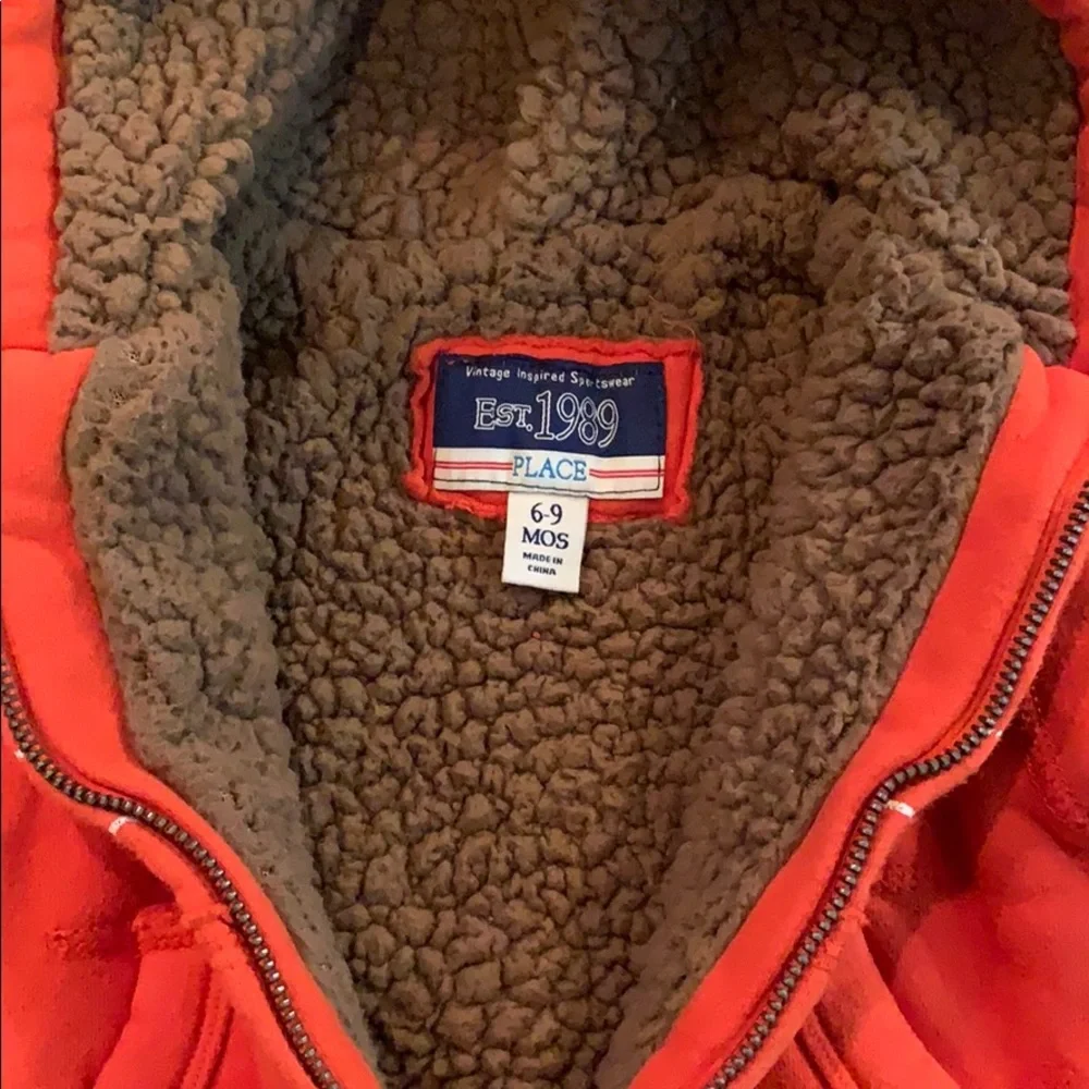 EUC The Children’s Place Sherpa hoodie, 6-9 mos